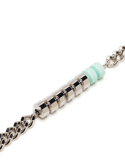 Shop Alyx Bead-embellished Curb Chain Bracelet In Silver