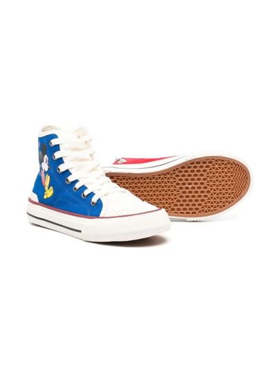 Shop Moa Graphic-print Hi-top Sneakers In Blue