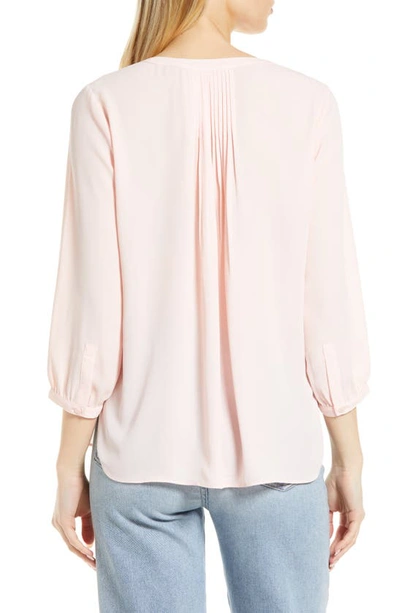 Shop Nydj High/low Crepe Blouse In Carnation