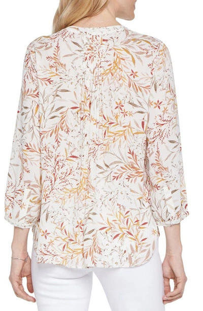 Shop Nydj High/low Crepe Blouse In Gable Sprigs