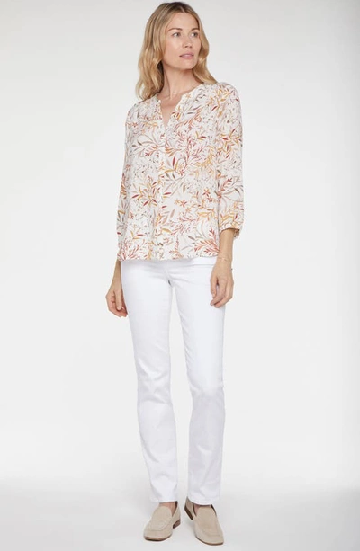 Shop Nydj High/low Crepe Blouse In Gable Sprigs