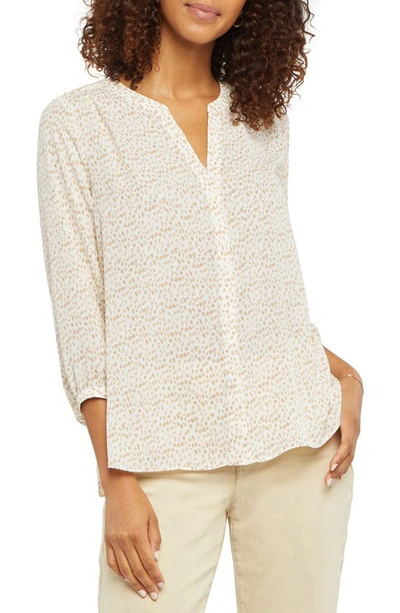 Shop Nydj High/low Crepe Blouse In Joshua Dots