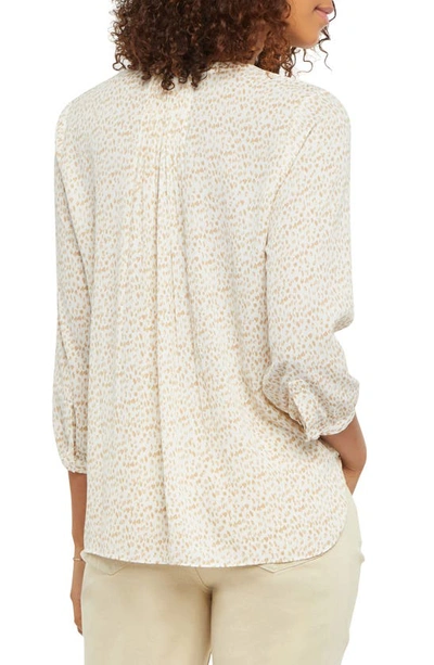 Shop Nydj High/low Crepe Blouse In Joshua Dots