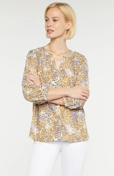 Shop Nydj High/low Crepe Blouse In Champagne Cocktail