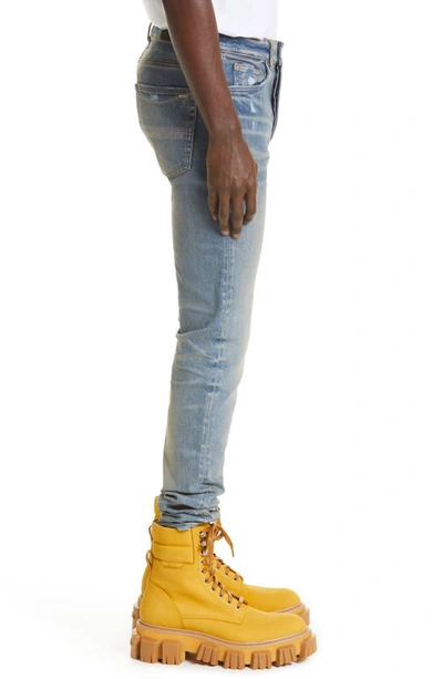 Shop Amiri Stack Slim Fit Jeans In Clay Indigo