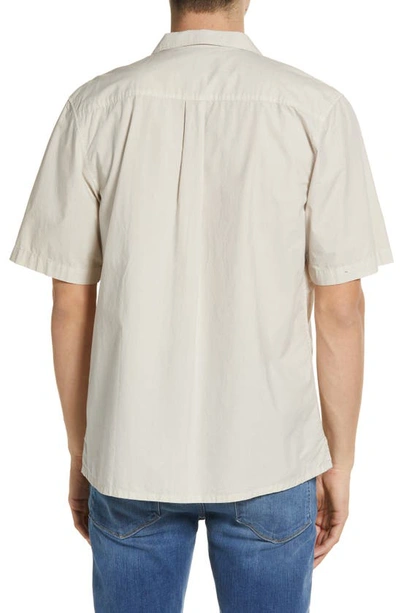 Shop Frame Cotton Short Sleeve Button-up Camp Shirt In Grey Green