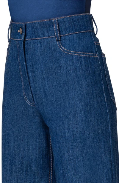 Shop Akris Punto Cooper High Waist Wide Leg Stretch Denim Jeans