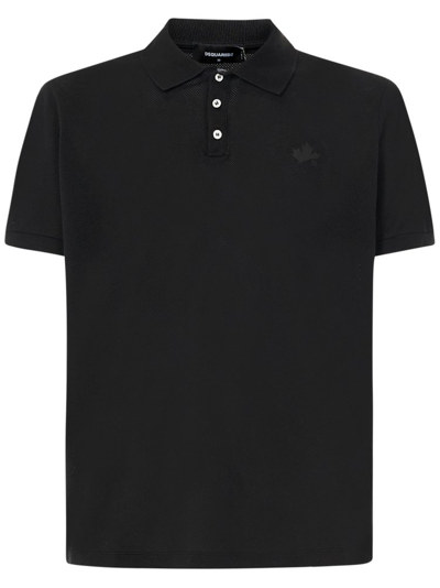 Shop Dsquared2 Logo Embroidered Polo Shirt In Black