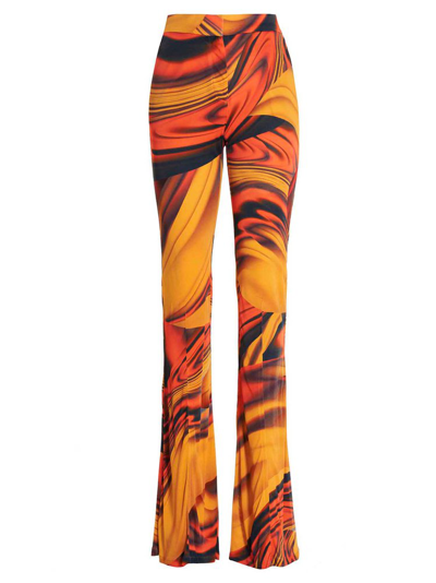Shop Attico The  Abstract Printed Flared Pants In Multi