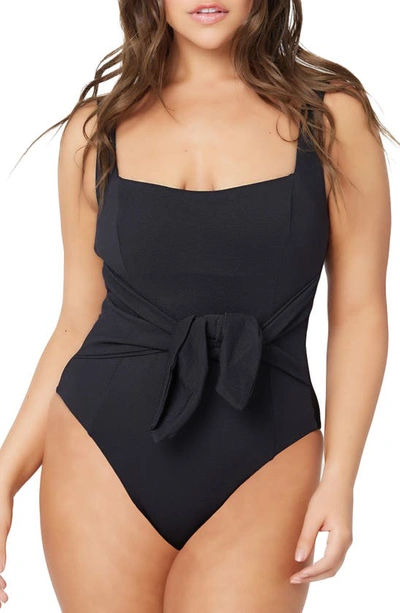 Shop L*space Balboa Tie Waist One-piece Swimsuit In Black