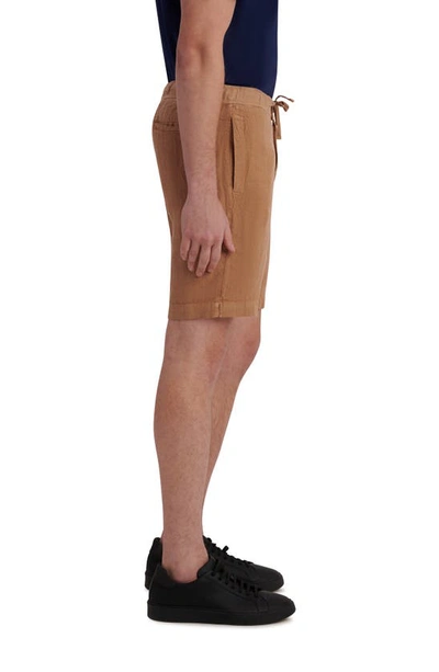 Bugatchi Drawstring Linen Shorts In Caramel