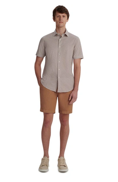 Bugatchi Drawstring Linen Shorts In Caramel