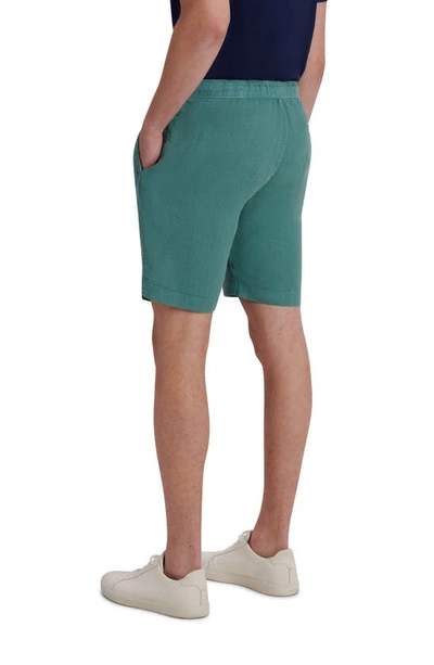 Shop Bugatchi Drawstring Linen Shorts In Celadon