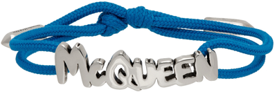 Shop Alexander Mcqueen Blue Graffiti Bracelet In 4000 Blue