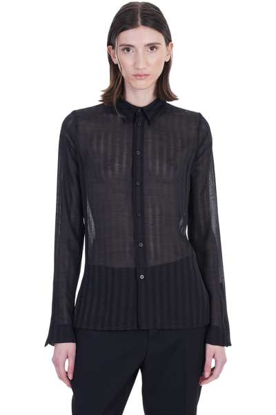 Shop Sapio Shirt In Black Polyester