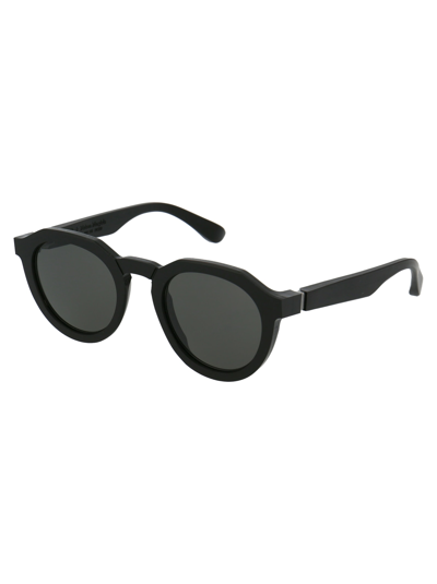 Shop Mykita Mmraw007 Sunglasses In 812 Raw Black | Dark Grey Solid