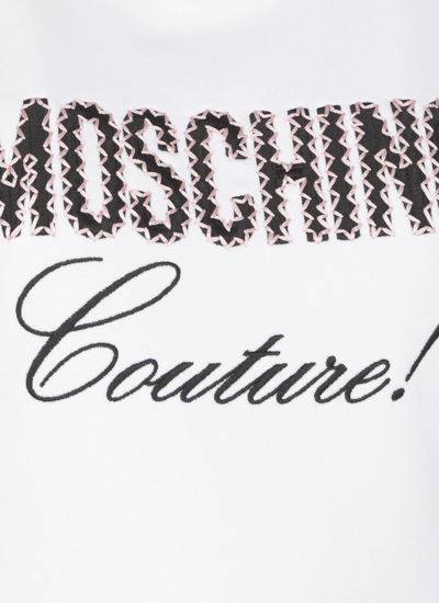 Shop Moschino Sweatshirt Dress In Fantasia Bianco