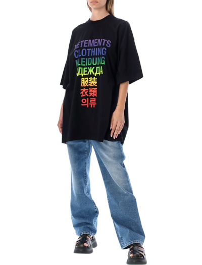 Shop Vetements Translation T-shirt In Black Rainbow