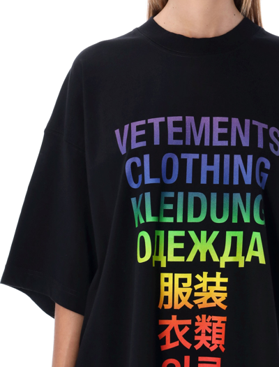 Shop Vetements Translation T-shirt In Black Rainbow