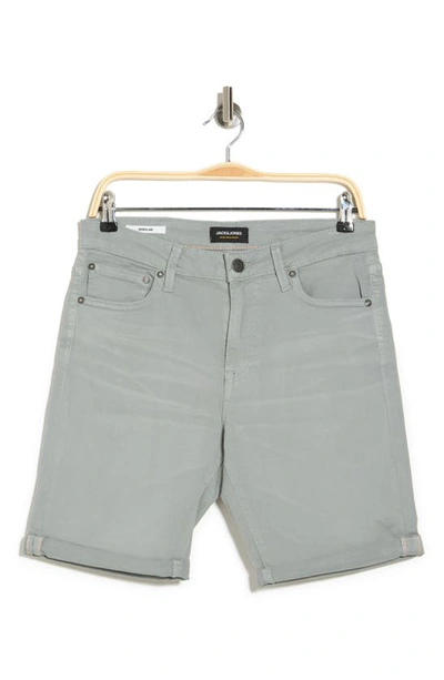 Shop Jack & Jones Rick Icon Stretch Denim Shorts In Slate Gray