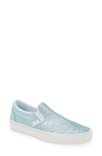 Vans Classic Slip-on Sneakers In Blue Glitter | ModeSens