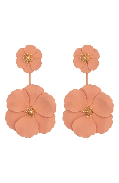 Eye Candy Los Angeles Daisy Floral Drop Earrings In Pink