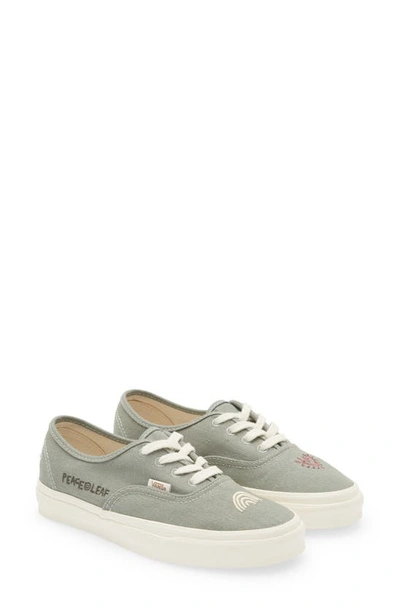 Shop Vans Authentic Sneaker In Eco Theory Green Milieu/ Mars