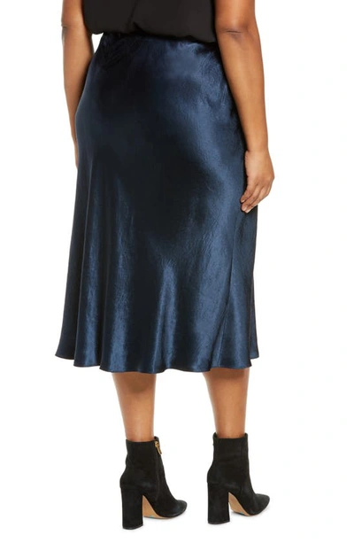 Shop Vince Satin Slip Skirt In Coastal