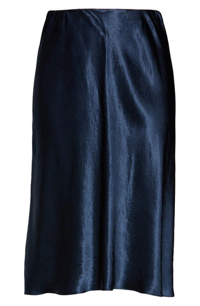 Shop Vince Satin Slip Skirt In Coastal