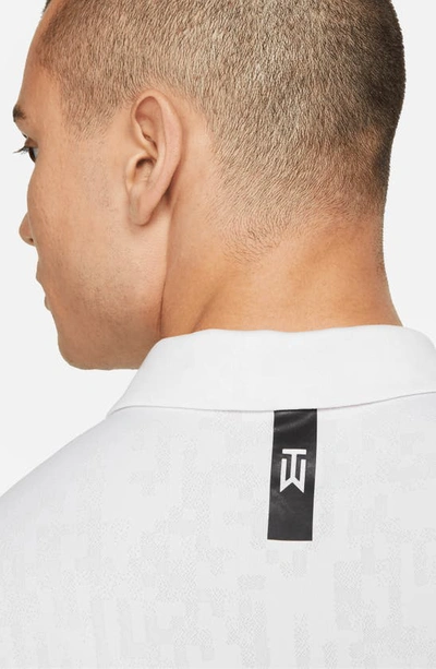 Shop Nike Dri-fit Adv Tiger Woods Golf Polo In Photon Dust/ White