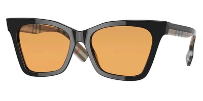 Shop Burberry Elsa Dark Orange Cat Eye Ladies Sunglasses Be4346f 394274 55 In Black,orange