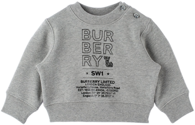 Shop Burberry Baby Gray Joel Sweater In Grey Melange