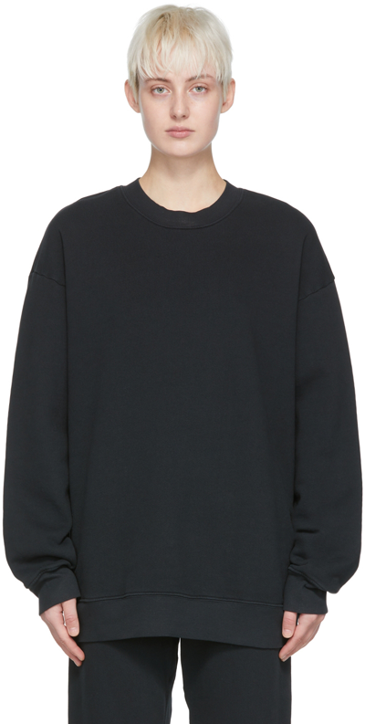 Shop Raquel Allegra Black Cotton Sweatshirt In Blk Black