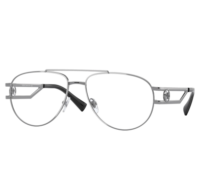 Shop Versace Clear Demo Aviator Mens Eyeglasses Ve1269 1001 57 In Gunmetal