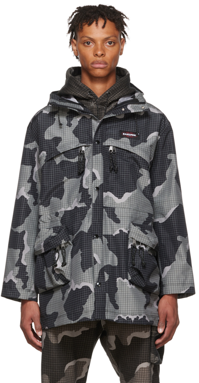 Shop Undercover Gray Eastpak Edition Nylon Coat In Black Base