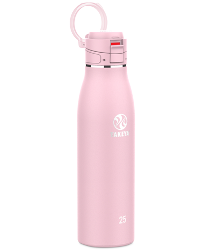 Shop Takeya Traveler Stainless Steel 25-oz. Insulated Water Bottle With Flip Cap In Blush