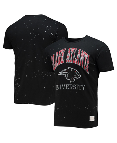 Shop Retro Brand Men's Original  Black Clark Atlanta University Panthers Bleach Splatter T-shirt