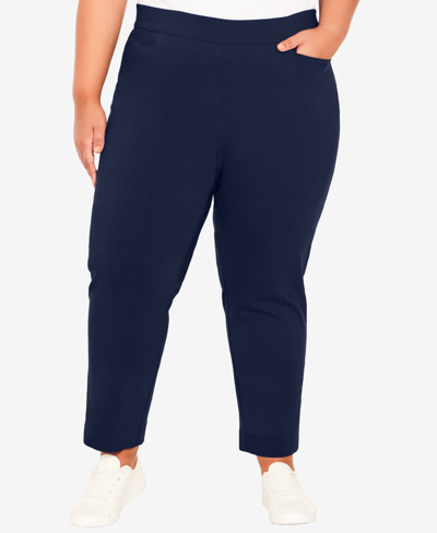 Shop Avenue Plus Size Super Stretch Crop High Rise Pant In Navy