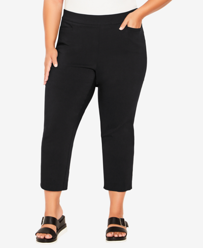 Shop Avenue Plus Size Super Stretch Crop High Rise Pant In Black