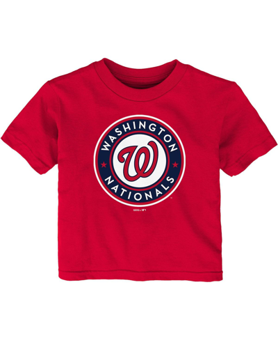 Outerstuff Toddler Boys And Girls Red Washington Nationals Primary Team Logo T-shirt In Red