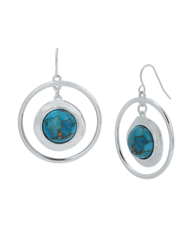 Shop Robert Lee Morris Soho Cabochon Orbital Earrings In Turquoise
