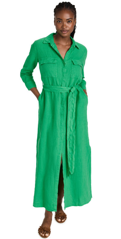 Shop L Agence Cameron Long Shirt Dress In Pop Green