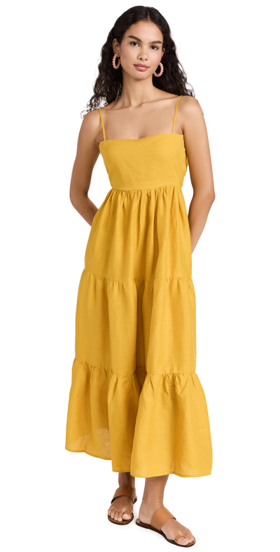 Shop Míe Sicily Dress In Yellow