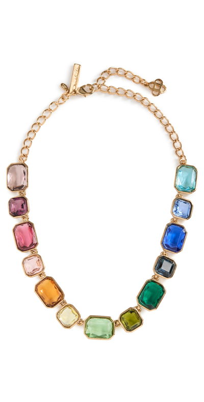 Shop Oscar De La Renta Victorian Glass Necklace In Rainbow