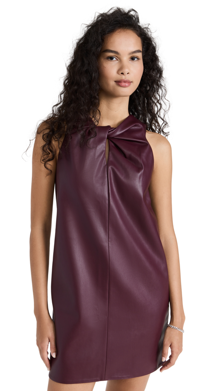 Shop Proenza Schouler White Label Twisted Sleeveless Faux Leather Dress In Plum
