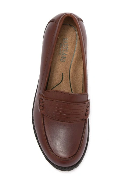 Eastland Newbury Leather Block Heel Loafer In Brown