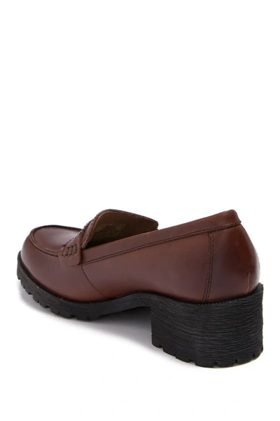 Eastland Newbury Leather Block Heel Loafer In Brown