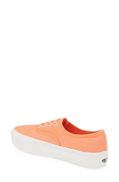 Shop Vans 'authentic' Platform Sneaker In Twill Melon/ Blanc De Blanc