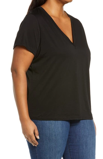 Shop Vince Essential Short Sleeve Pima Cotton T-shirt In Black