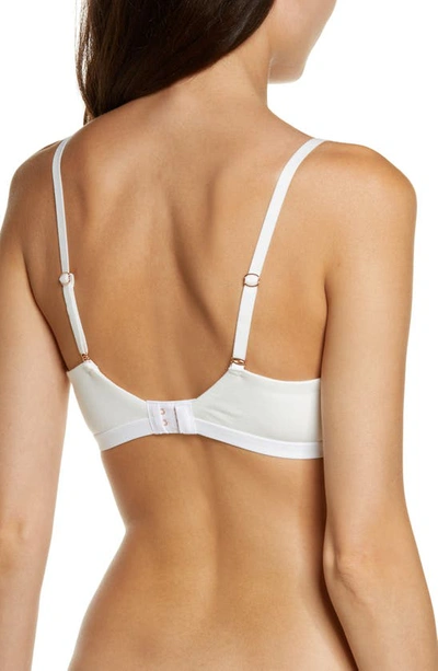 Skarlett Blue Adorned Cotton Blend Bralette In White